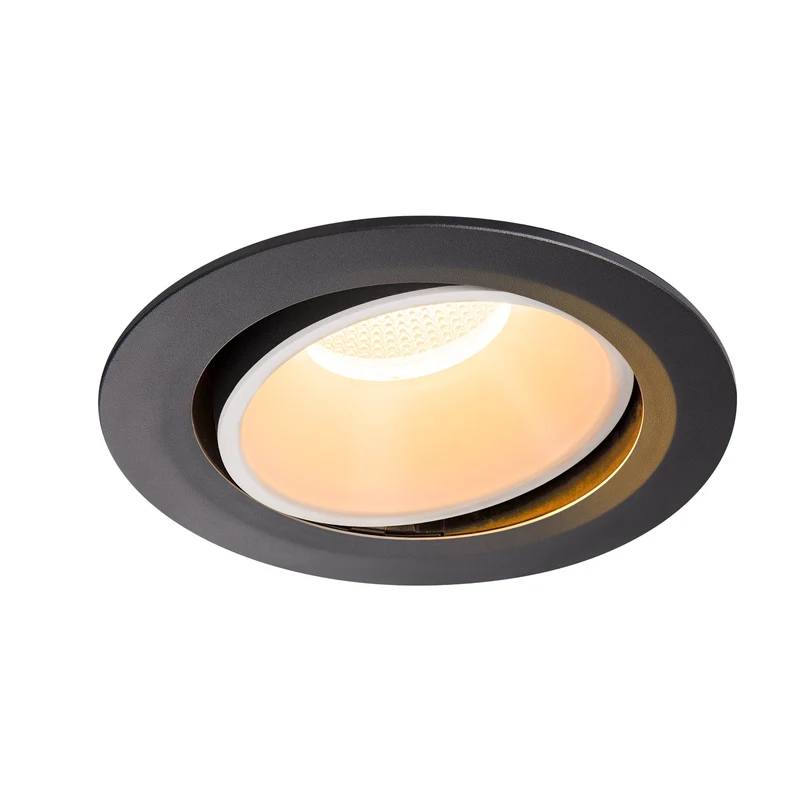 SLV NUMINOS DL XL, Indoor LED Deckeneinbauleuchte schwarz/weiß 2700K 55° kardanisch dreh- und schwenkbar