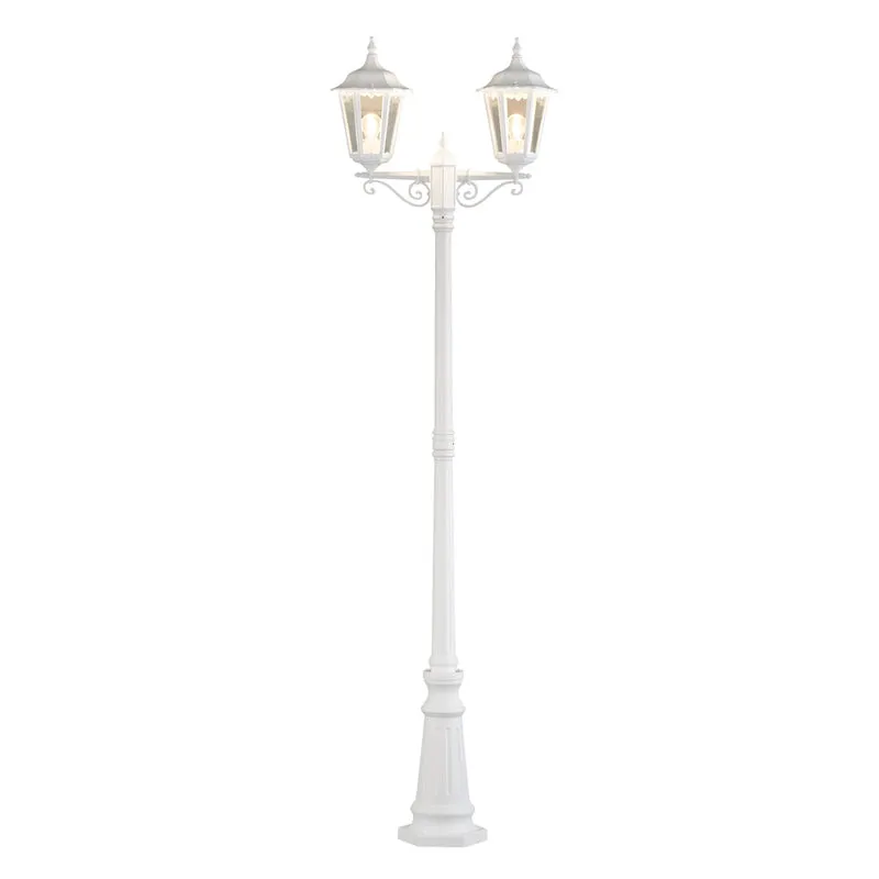 Konstsmide Stehleuchte Firenze, weiss matt, 2.flg., klares Glas
