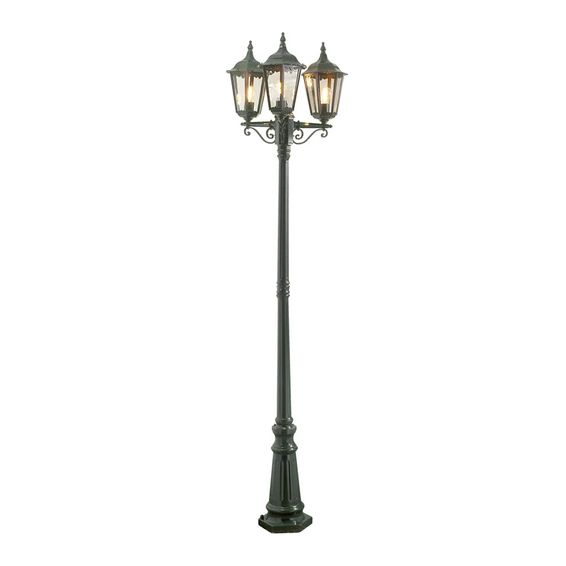 Konstsmide Stehleuchte Firenze, grün, 3 flg., klares Glas