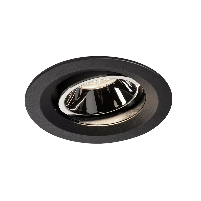 SLV NUMINOS DL M, Indoor LED Deckeneinbauleuchte schwarz/chrom 4000K 20° kardanisch dreh- und schwenkbar