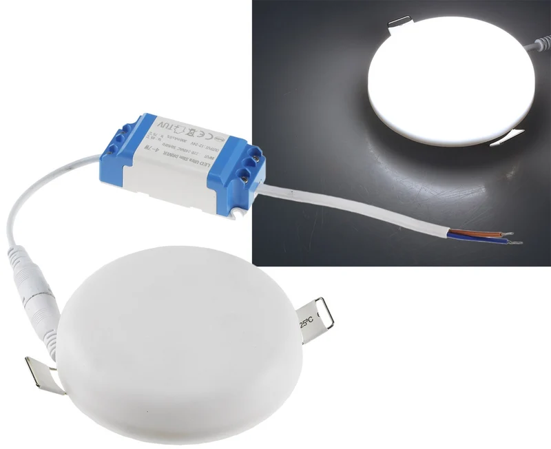 LED Einbauleuchte "W360" neutralweiß 92x33mm, 6W, 600lm, Gehäuse weiß