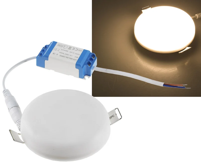 LED Einbauleuchte "W360" warmweiß 92x33mm, 6W, 580lm, Gehäuse weiß
