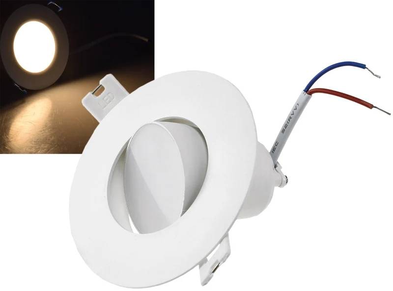 LED Einbauleuchte "Flat-60" warmweiß 95x60mm, 10W, 890lm, Gehäuse Weiß