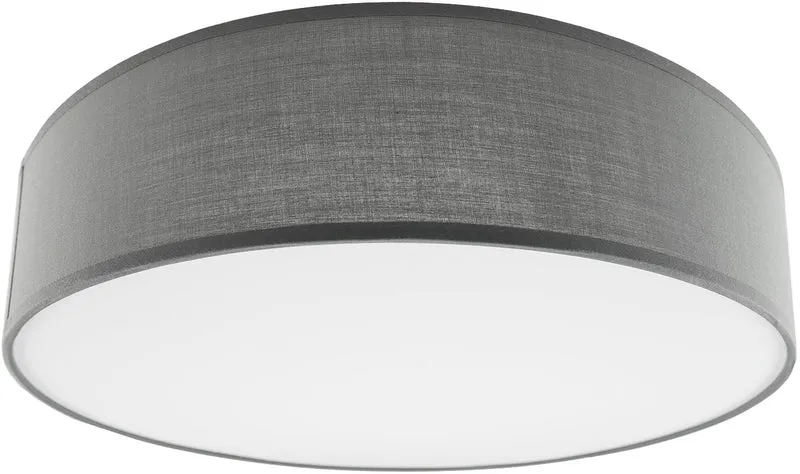 Deckenleuchte mit Textilschirm grau ØxH 40x10cm, für 3x E14 Lampe