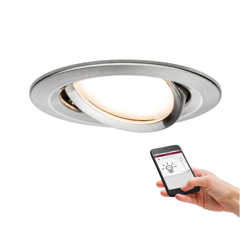 Paulmann Smart Home Zigbee LED Einbauleuchte Nova Plus 1x6W Eisen gebürstet dimmbar