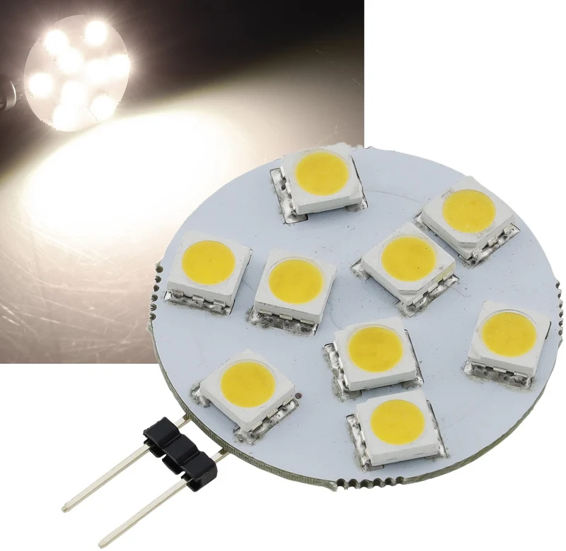LED Stiftsockellampe G4 "HL-9" 4000k, 130lm, 120°,12V/1,2W, neutralweiß