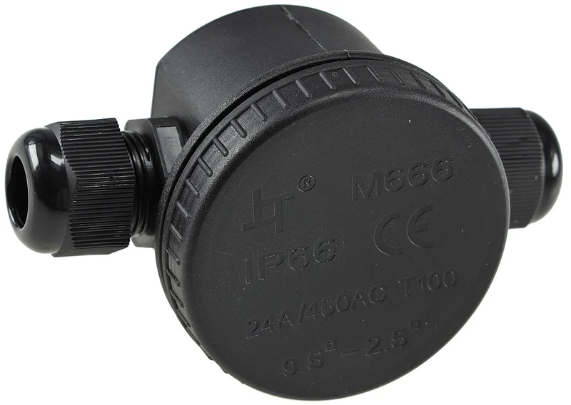 Kabelverbinderdose, 2 Anschlüsse, IP66 12V bis 230V, wasserdicht
