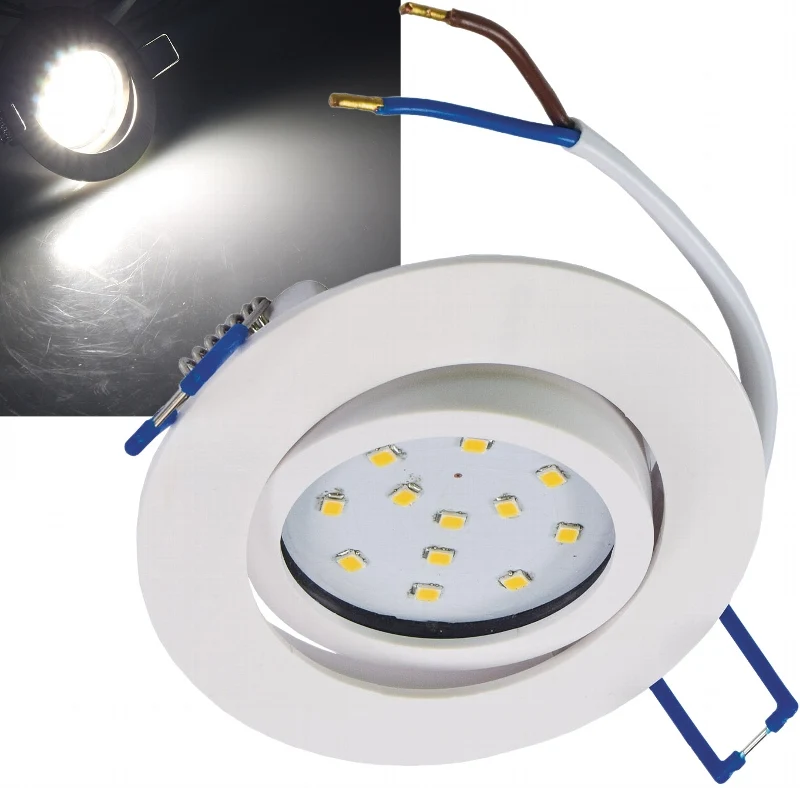 LED-Einbauleuchte "Flat-32 Eco" 4000K ØxH 84x30mm, 5W, 520lm, weißes Gehäuse
