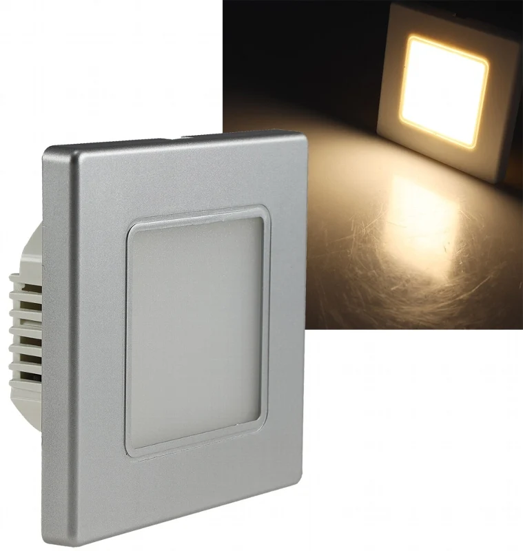 LED Wand-Einbauleuchte "EBL 86" 2,5W, 3000k, warmweiß, Rahmen silber