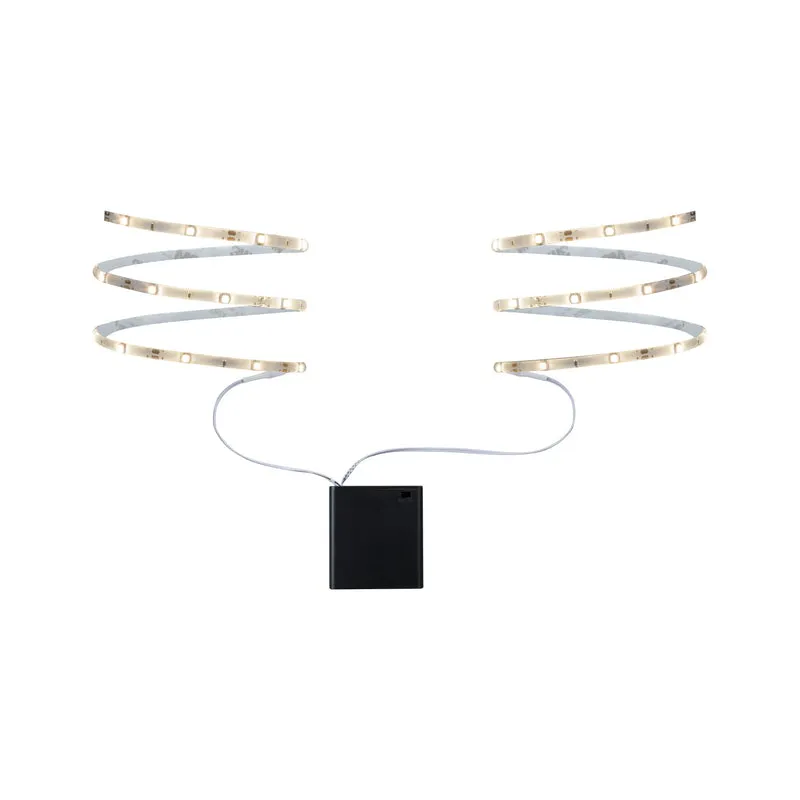 Paulmann Function Mobil Strip 2x80cm Warmweiß 1,2W 9V 6LR61 Weiß Metall/Kunststoff