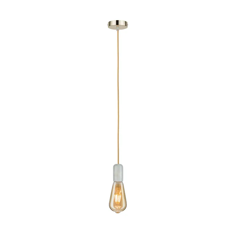 Paulmann Pendel E27 2m Stoffkabel Gold Fassung Alabaster Baldachin Gold