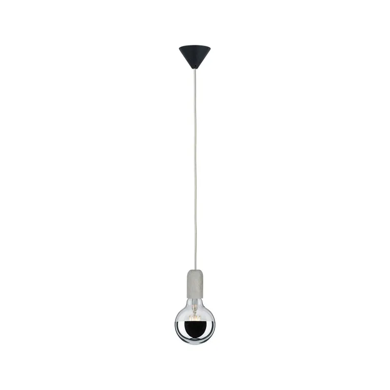 Paulmann Pendel E27 2m Stoffkabel Grau Fassung Beton Baldachin Schwarz