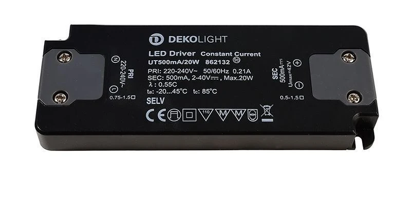 Deko-Light FLAT, CC, UT500mA/20W Schwarz