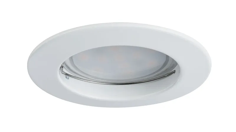 Paulmann EBL Set Coin dim sat rund starr LED 1x7W 2700K 230V 51mm Weiß m/Alu Zink