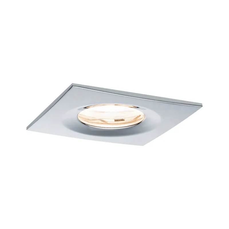 Paulmann Premium EBL Set Nova eckig dim LED IP65 1x7W 230V GU10 51mm Chrom/Alu Zink