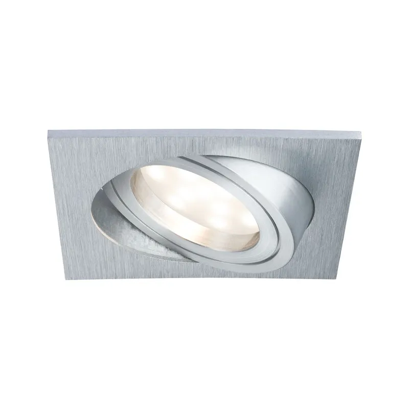 Paulmann Prem EBL Set Coin sat eckig schw. LED 1x6,8W 2700K 230V 51mm Alu geb./Alu Zink