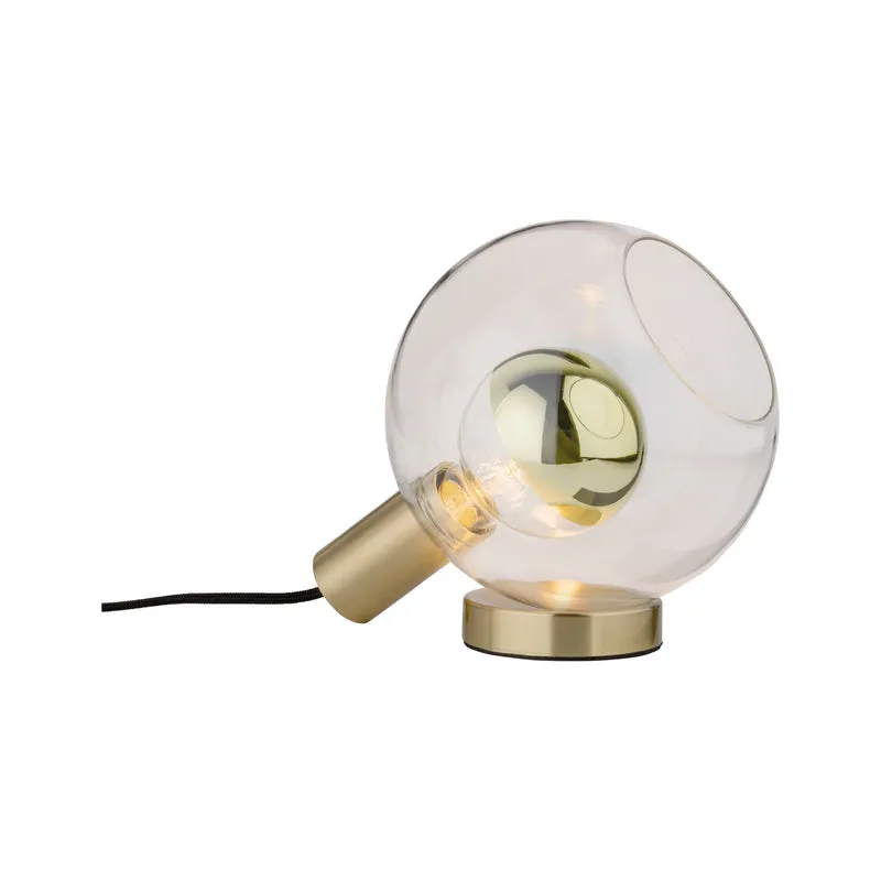 Paulmann Neordic Esben Tischleuchte max1x20W E27 Klar/Messing gebürstet 230V Glas/Metall