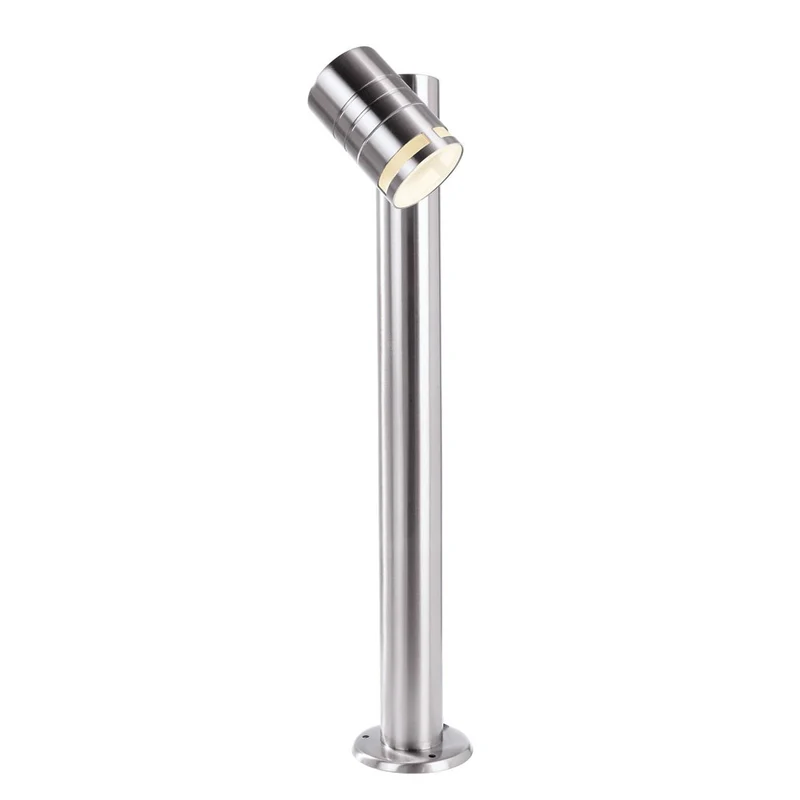Stehleuchte Zilly II silberfarben Edelstahl 50cm GU10 Kopf schwenkbar Outdoor Gartenleuchte IP44