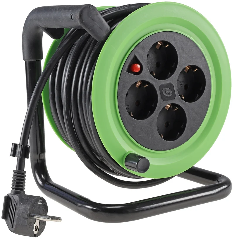 Kunststoff-Kabeltrommel, 15m Kabel, IP20 H05VV-F 3G1,5mm²