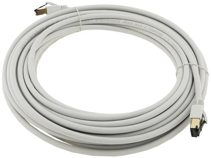 CAT 8.1 Netzwerk-Patchkabel, 10m, grau S/FTP PIMF Halogenfrei, 2x RJ45 Stecker