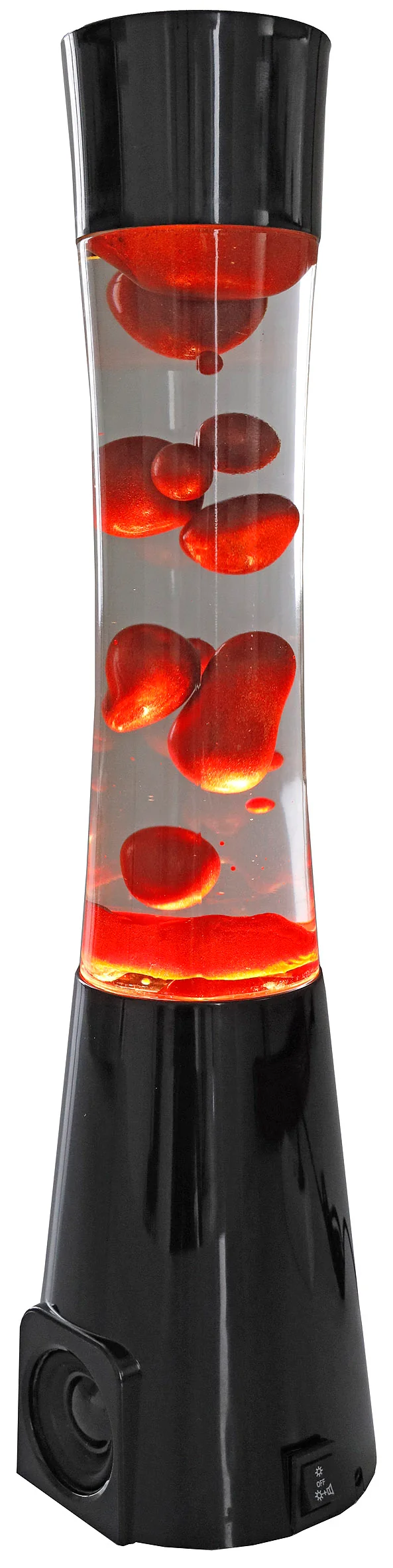 Lavalampe mit Bluetooth Lautsprecher Schwarz Transparent / Metallic Rot