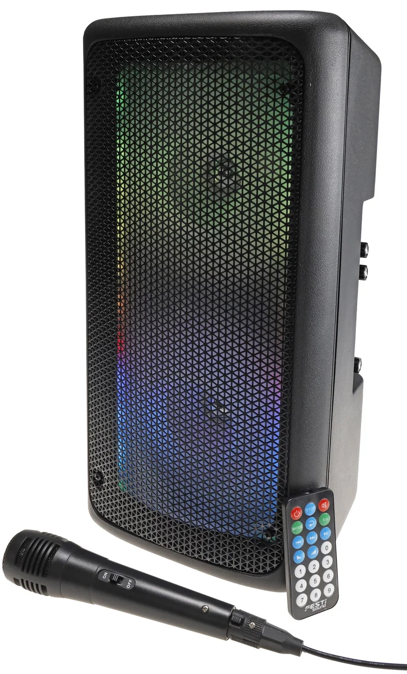 Mobiles Soundsystem "SRX-206 Mini" USB, Bluetooth, 2x6,5", 300W, Mikro, TWS