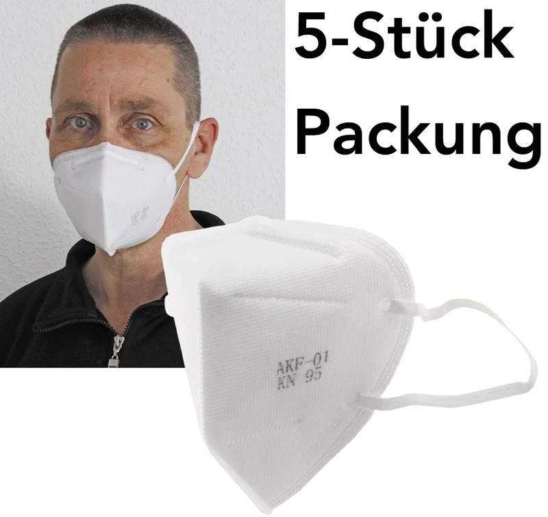 Mund-Nasen-Maske KN95 / FFP2 5er-Pack