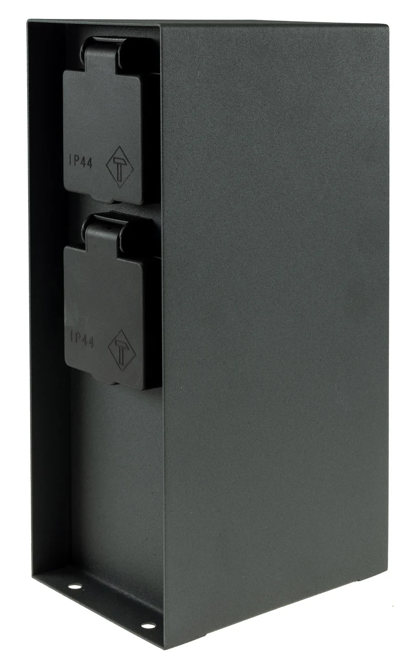 Steckdosensäule 4-fach, IP44, Anthrazit 250V~/ 16A, 9x12x23cm