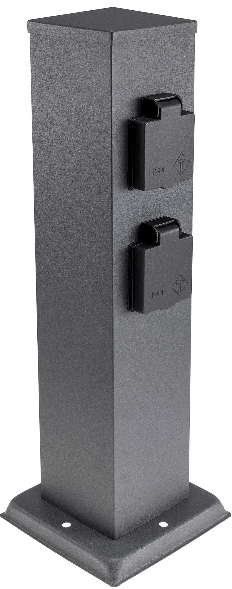 Steckdosensäule 4-fach, IP44, Anthrazit 250V~/ 16A, 13x13x40cm