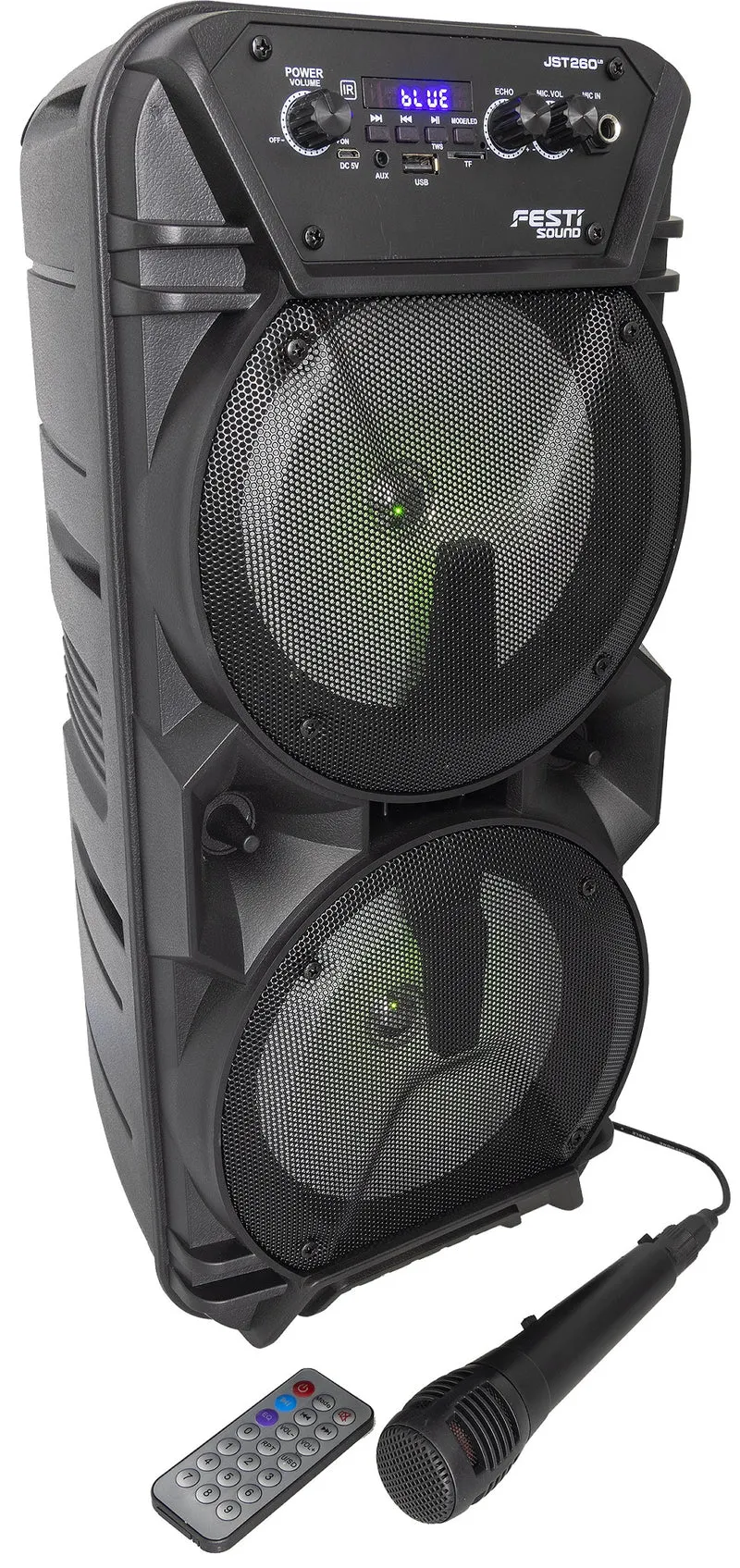 Mobiles Soundsystem "JST 260" 300W, >TWS, LED Efekte, Akku, USB/SD