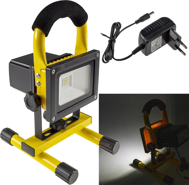 LED Baustrahler mit Akku REV "SPOT-10" 7W, 600lm, 1,5h Akkulaufzeit