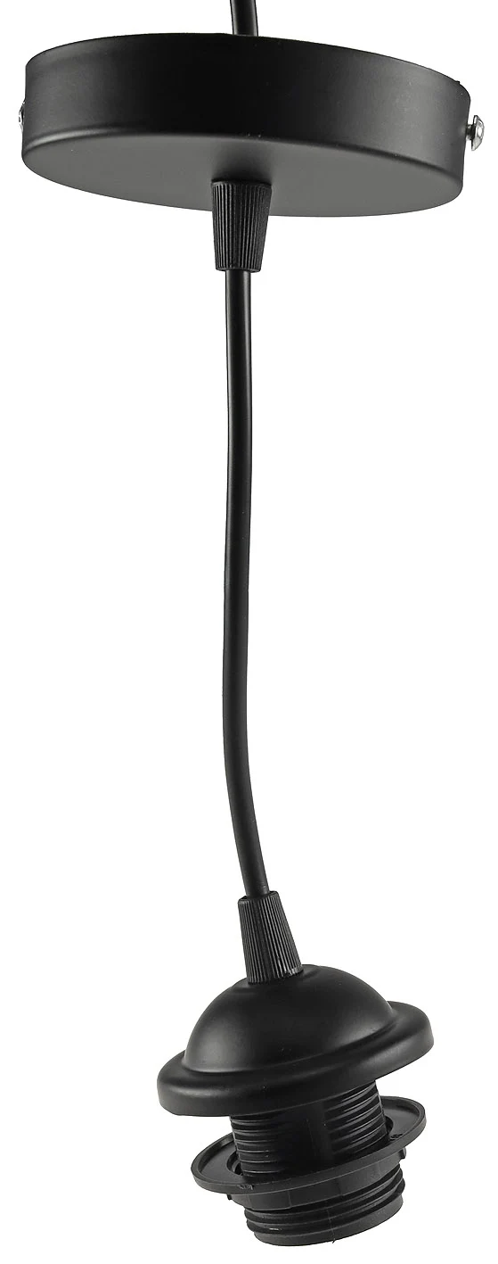 Hängeleuchte mit E27 Fassung, 80cm Kabel Ø 40mm für Lampenschirme, schwarz