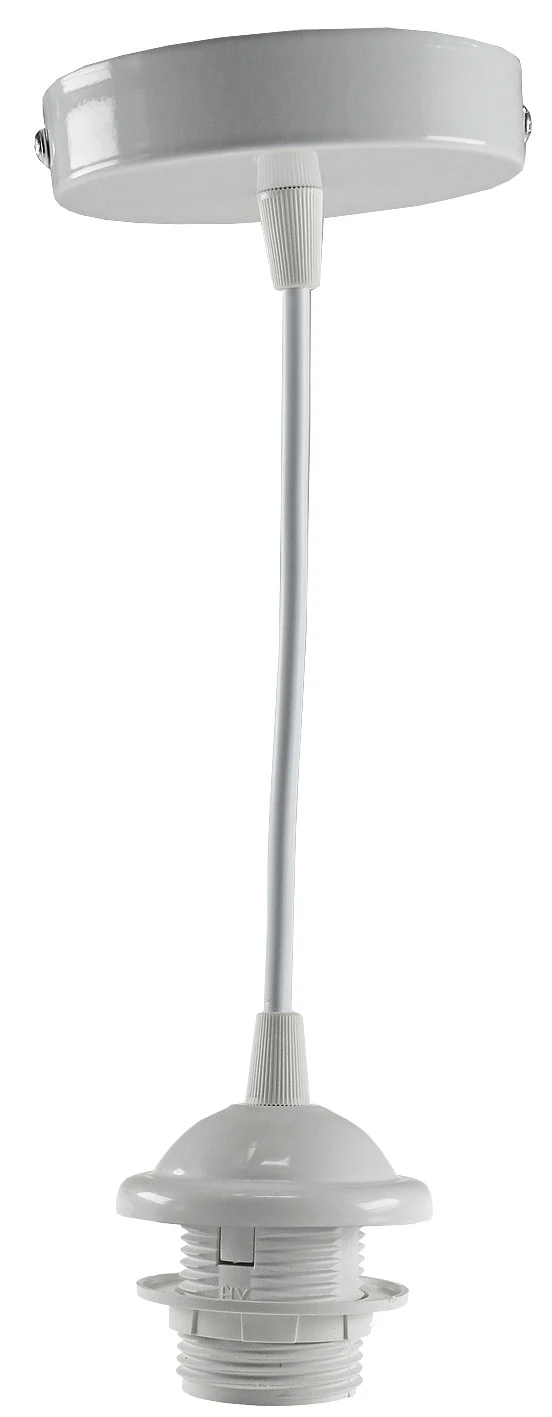 Hängeleuchte mit E27 Fassung, 80cm Kabel Ø 40mm für Lampenschirme, weiß