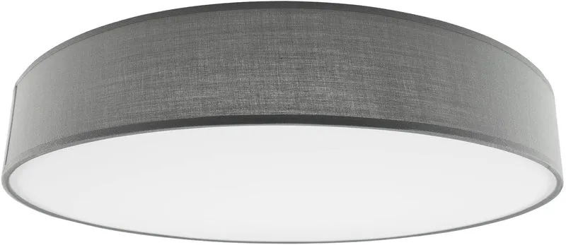 Deckenleuchte mit Textilschirm grau ØxH 50x12cm, für 4x E27 Lampe