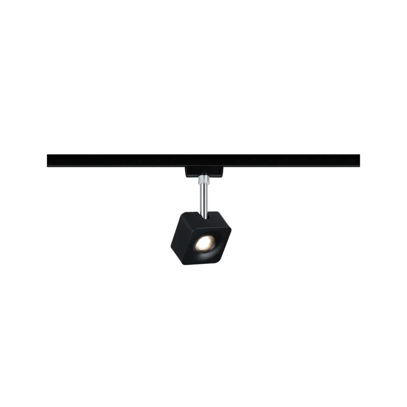 Paulmann URail LED-Spot Cube 8W Schwarz matt/Chrom 2700K Metall/Kunststoff dimmbar