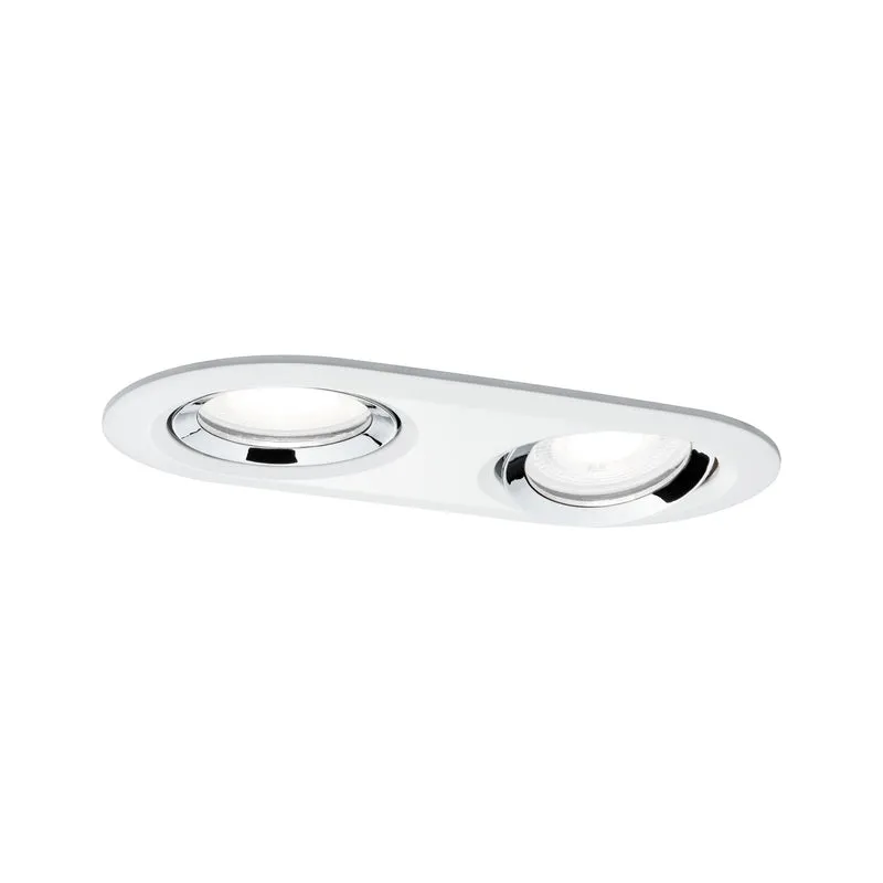 Paulmann Einbauleuchte LED Nova Plus rund 1x 2x6W GU10 Weiß matt,Chrom schwenkbar dimmbar