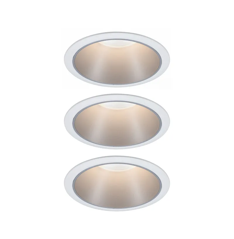 Paulmann Einbauleuchte LED Cole 3x6,5W Weiß/Silber matt 3-Stufen-dimmbar 2700K Warmweiß