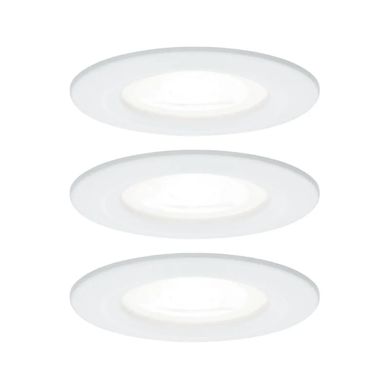 Paulmann EBL Set Nova rd starr LED IP44 3-stepdim 3x6,5W 4000K GU10 51mm weiß/Alu Zink