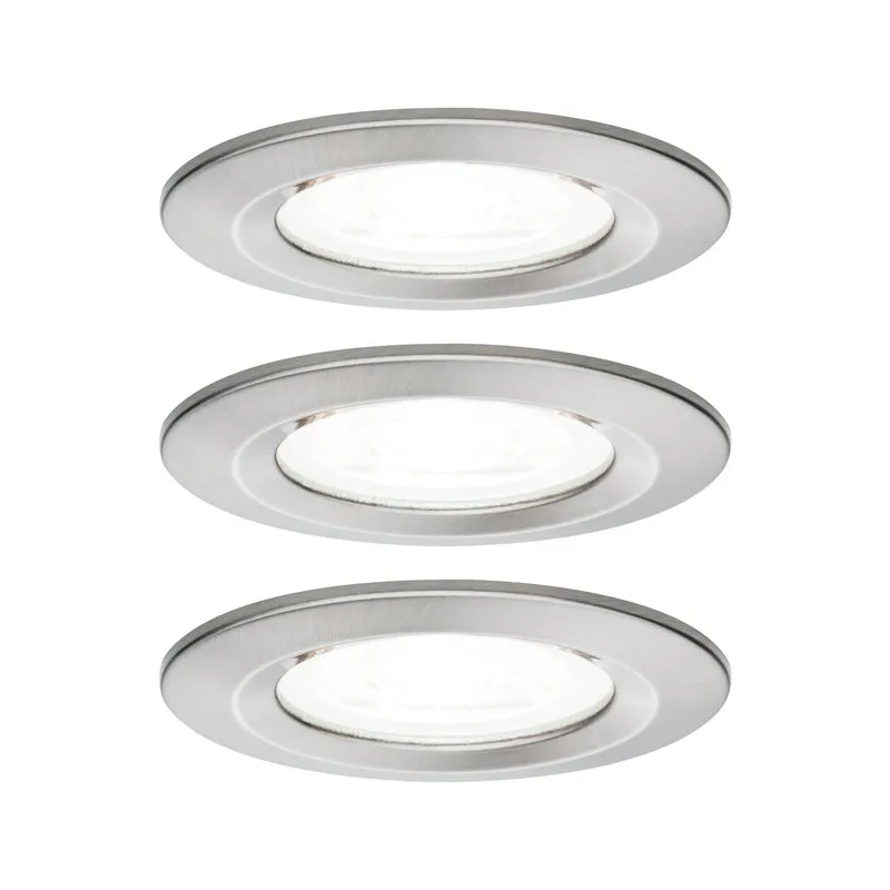 Paulmann Einbauleuchte LED Nova rund 3x6,6W GU10 Eisen gebürstet 4000K starr 3-Stufen-dimmbar