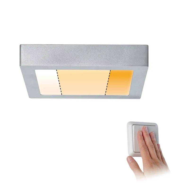 Paulmann WallCeiling Carpo LEDPanel WarmDim 225x225mm 13W Chrom m 230V Metall