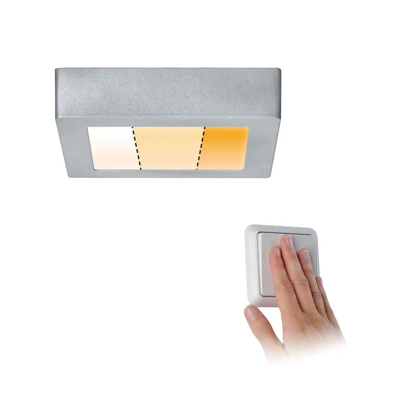 Paulmann WallCeiling Carpo LEDPanel WarmDim 170x170mm 10,2W Chrom m 230V Metall