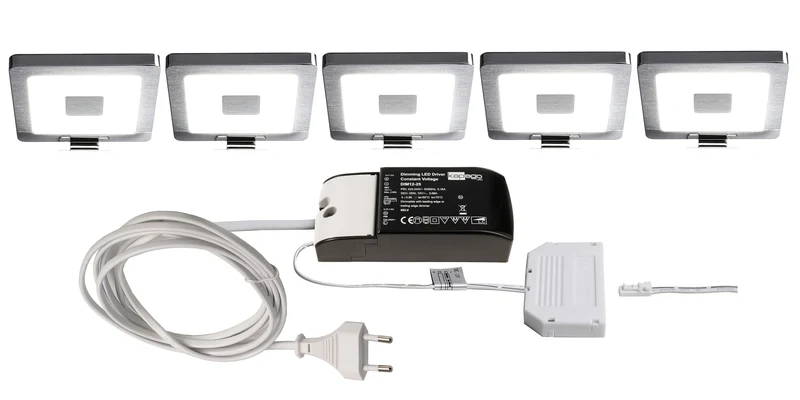 Deko-Light Spiegel Eckig 5er Bundle 4,5W Silber Chrom