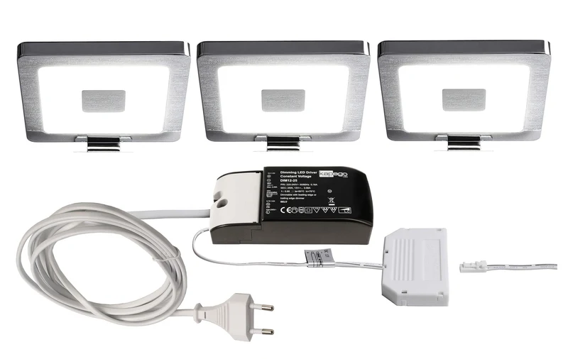 Deko-Light Spiegel Eckig 3er Bundle 4,5W Silber Chrom
