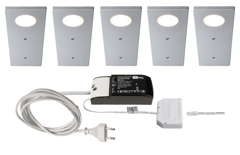 Deko-Light Fine II 5er Bundle 2,3W Silbergrau RAL 7001