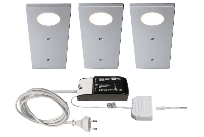 Deko-Light Fine II 3er Bundle 2,3W Silbergrau RAL 7001