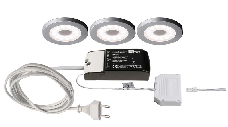 Deko-Light Paty Rund 3er Bundle 2,5W Silbergrau RAL 7001