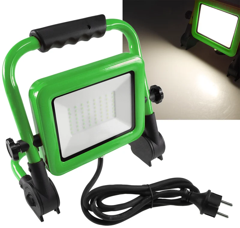 LED-Baustrahler "CTS-100W V4" mit Kabel 100W, IP44, 8350lm, 4000K, mit Ständer