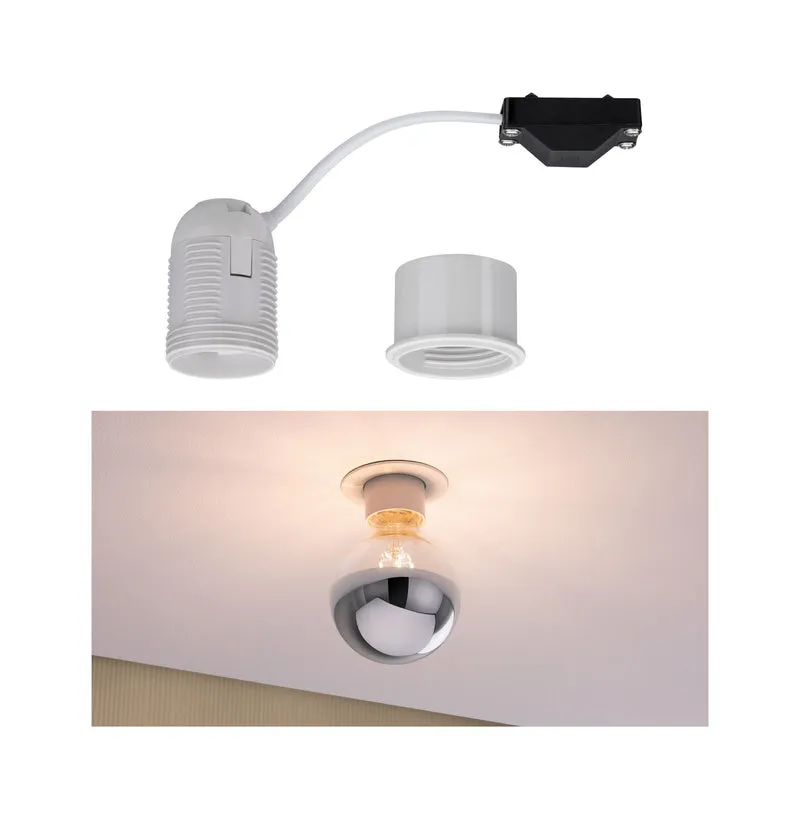 Paulmann EBL E27 Fassung max 1x10W 230V Weiß mit Adapterhülse für Einbauleuchten