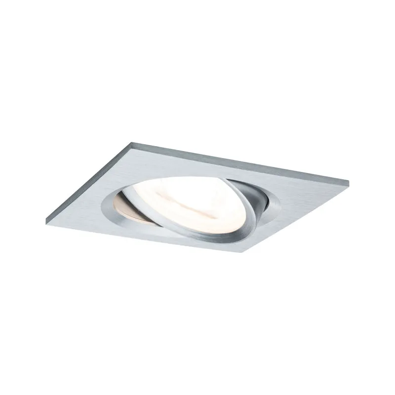 Paulmann EBL Set Nova eckig schwenkbar LED 1x6,5W 2700K 230V GU10 51mm Alu ged/Alu