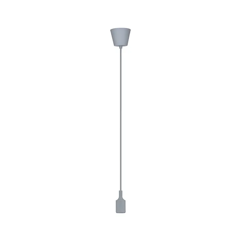 Paulmann Pendel E27 2m Stoffkabel max 1x20W Grau 230V Silikon